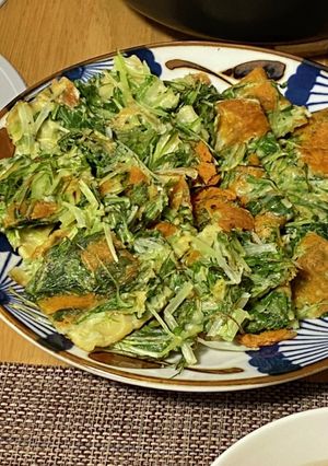 米粉で水菜のキムチチーズチヂミ-レシピのメイン写真