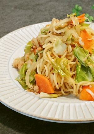 味付けはポン酢だけ。ツナぽん焼きそば-レシピのメイン写真