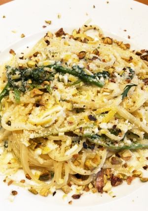 春菊とレモンのクリームパスタ!爽やか〜♪-レシピのメイン写真