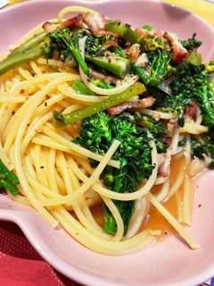 菜の花の和風スープパスタ-レシピのメイン写真