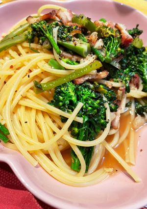 菜の花の和風スープパスタ-レシピのメイン写真