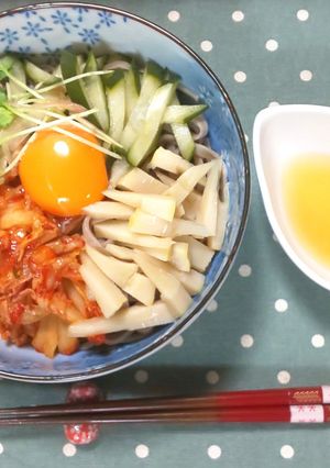 キムチと糠漬どっさり蕎麦-レシピのメイン写真