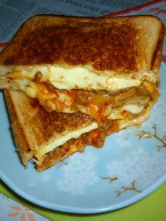 納豆キムチ入り玉子焼きのホットサンドV2-レシピのメイン写真
