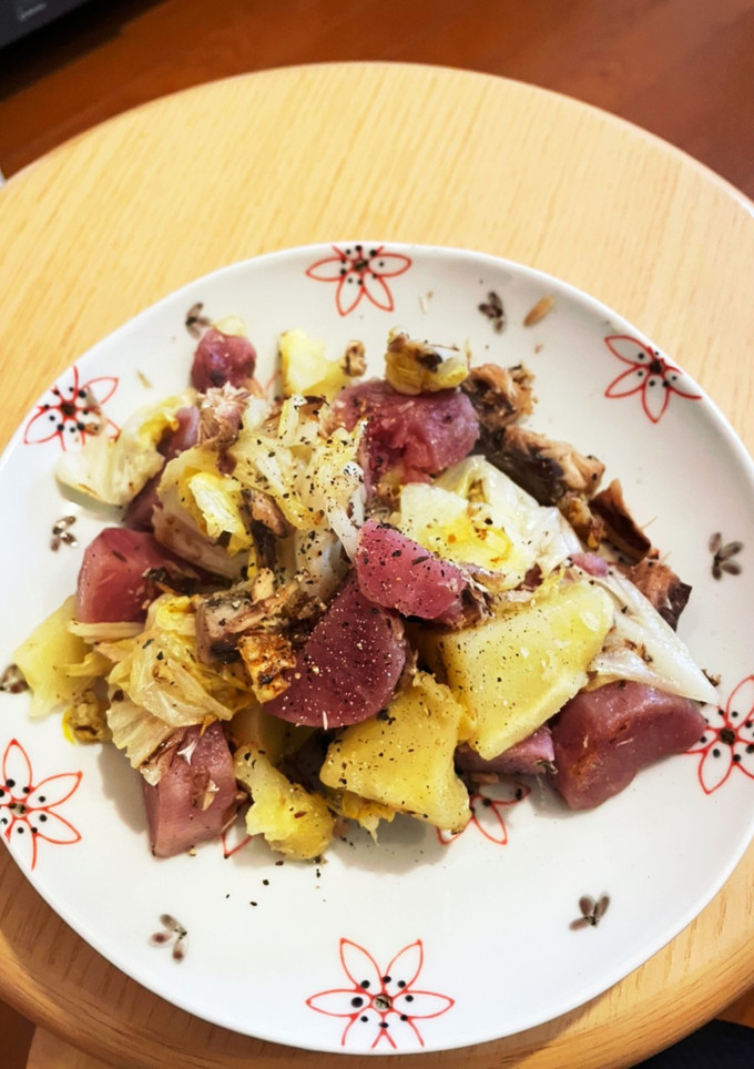 サバ缶アレンジ♪キャベツとおいもマヨ炒め-レシピのメイン写真