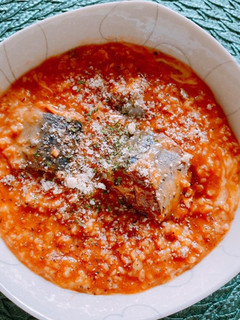 オートミールの鯖の味噌煮缶トマトリゾット-レシピのメイン写真