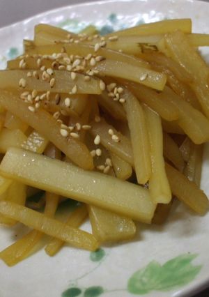 簡単＆シャキシャキ！ヤーコンの酢醤油炒め-レシピのメイン写真