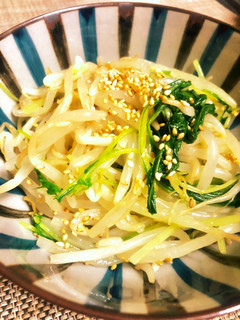 簡単レンチンもやしと水菜のナムル-レシピのメイン写真