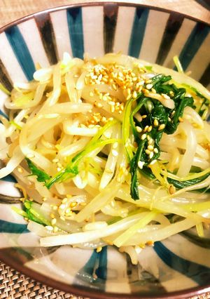 簡単レンチンもやしと水菜のナムル-レシピのメイン写真