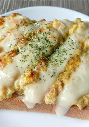 超簡単!ハムたまごトーストカレー風味!-レシピのメイン写真