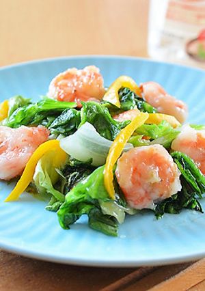 レタスの外の葉と海老の炒めもの♪-レシピのメイン写真
