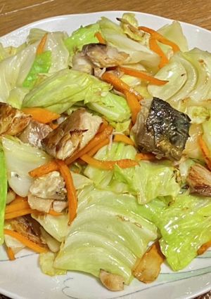 調味料不要・焼き塩鯖とキャベツの炒めもの-レシピのメイン写真