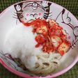 キムチととろろのぶっかけうどん