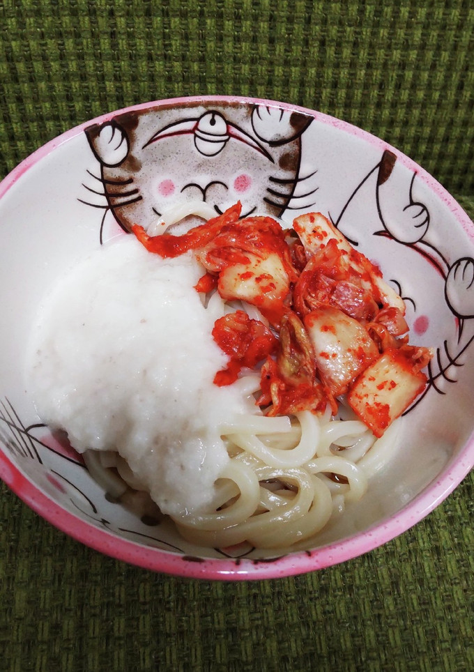 キムチととろろのぶっかけうどん-レシピのメイン写真
