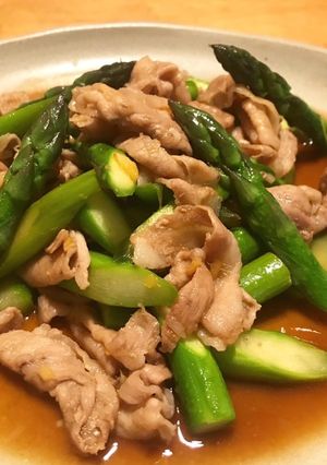 下茹でなし！アスパラと豚バラの甘辛炒め-レシピのメイン写真