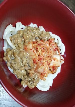 超簡単!時短。納豆キムチうどん-レシピのメイン写真
