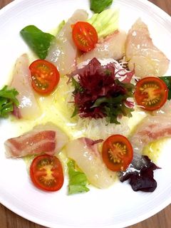 柚子胡椒香る鯛のカルパッチョソース★簡単-レシピのメイン写真