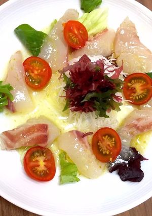 柚子胡椒香る鯛のカルパッチョソース★簡単-レシピのメイン写真