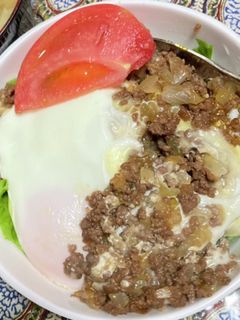 簡単ひきにく玉子丼-レシピのメイン写真