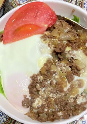 簡単ひきにく玉子丼-レシピのメイン写真