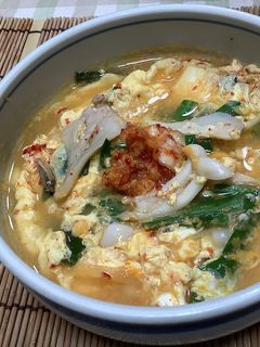 きのこたっぷり・卵ふわふわキムチスープ-レシピのメイン写真