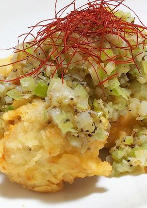 柔らか鶏むね肉の衣揚げ～ねぎ塩にんにく～-レシピのメイン写真