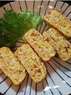 野菜たっぷり彩りたまご焼き-レシピのメイン写真