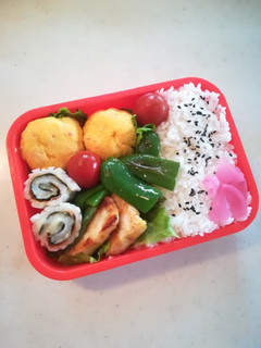 巾着オムレツ弁当 高校生のお弁当5/17-レシピのメイン写真