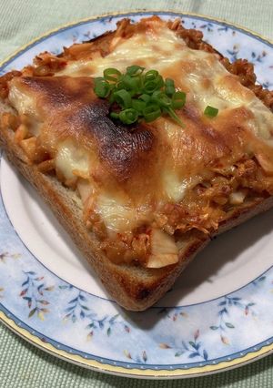 キムチーズ納豆トースト-レシピのメイン写真