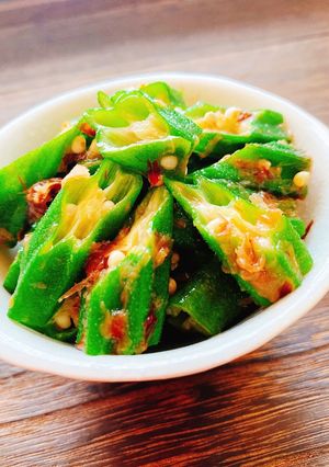 レンジで簡単！オクラの梅おかか和え-レシピのメイン写真