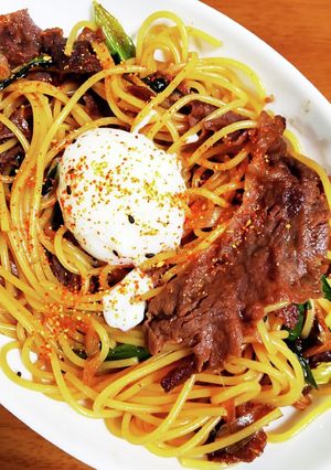 カンタン！すき焼きパスタ-レシピのメイン写真