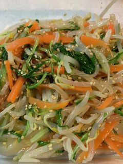 #簡単ナムル 水菜 もやし にんじん-レシピのメイン写真