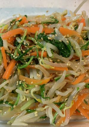 #簡単ナムル　水菜　もやし　にんじん-レシピのメイン写真