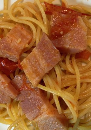 ベーコンとトマトのパスタ　簡単　美味しい-レシピのメイン写真