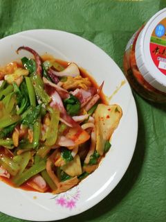 キムチといかの炒め-レシピのメイン写真