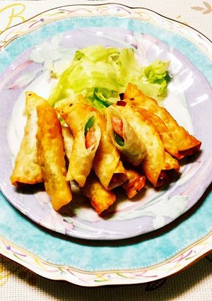 簡単餃子の皮でロール揚げ 簡単おかず-レシピのメイン写真