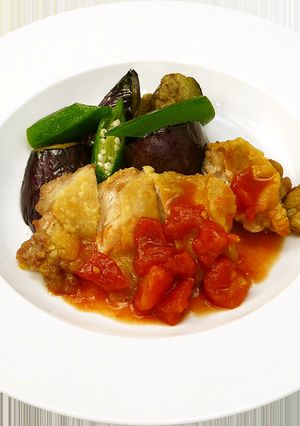 カリッとチキン　青じそトマトソース-レシピのメイン写真
