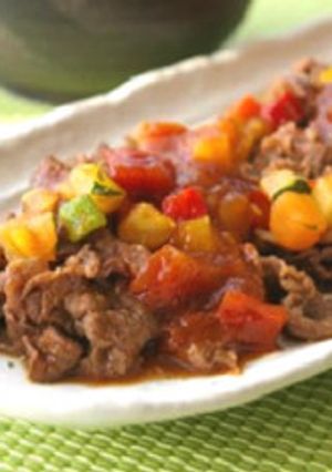 彩りトマト焼肉-レシピのメイン写真