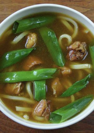 やきとり缶詰でカレー南蛮うどん-レシピのメイン写真
