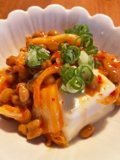 豆腐のキムチ納豆乗せ-レシピのメイン写真