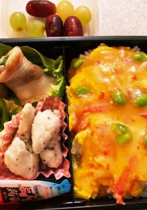 カニ玉　高校生男子弁当-レシピのメイン写真