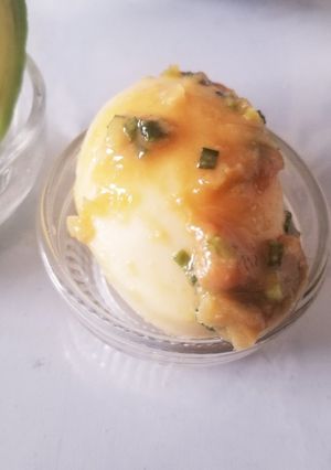 初.ねぎ味噌煮卵♡-レシピのメイン写真