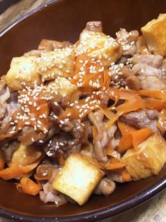厚揚げと豚肉のきんぴら炒め-レシピのメイン写真