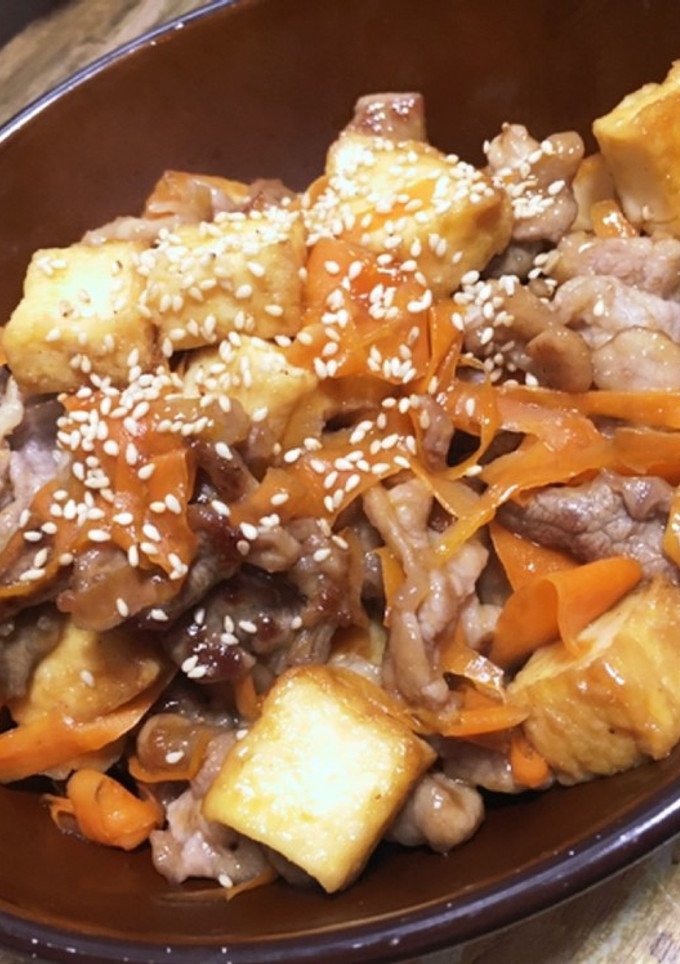 厚揚げと豚肉のきんぴら炒め-レシピのメイン写真
