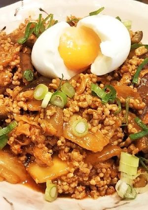 簡単で美味しい！茄子キムチそぼろあん♪-レシピのメイン写真