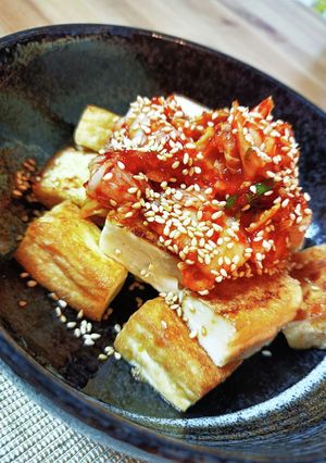 ☆簡単おつまみ☆カリカリ厚揚げキムチ-レシピのメイン写真