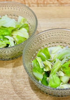 キャベツ梅じゃこ風味お浸し〜何食べ#62-レシピのメイン写真