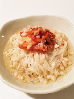 そうめんとキムチの美味しいおつまみ-レシピのメイン写真