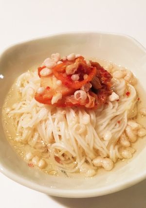 そうめんとキムチの美味しいおつまみ-レシピのメイン写真