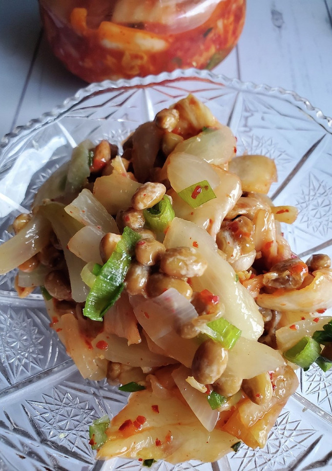 納豆と蒸し玉ねぎのキムチ和え-レシピのメイン写真