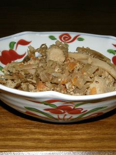 高野豆腐と牛蒡の味噌炒め-レシピのメイン写真